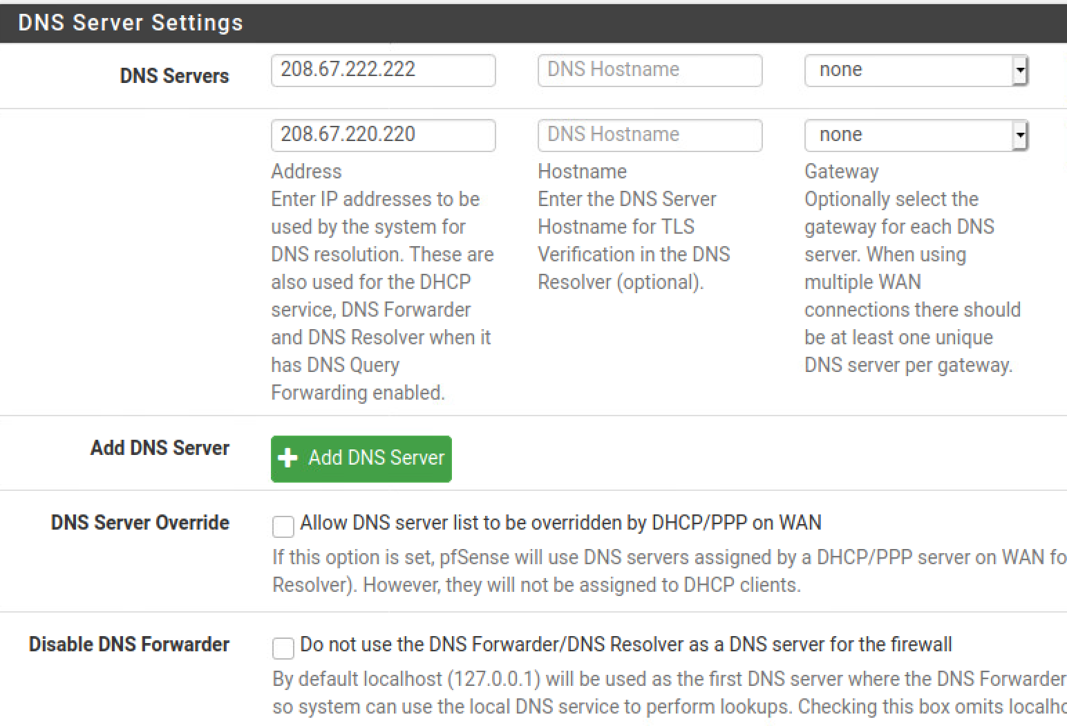 Using same DNS from DHCP on WAN